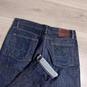 GUSTIN California Skinny Raw Denim Jeans Men 35 Button Fly Dark Wash 116699